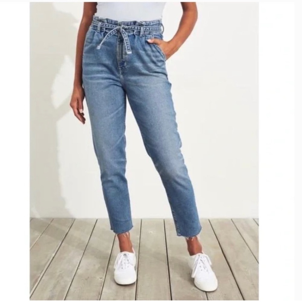 Hollister Light Blue Paperbag Waist Jeans